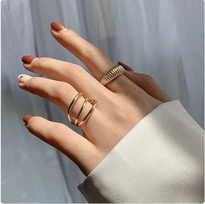 Sterling Silver Geometric Index Ring HejK.com