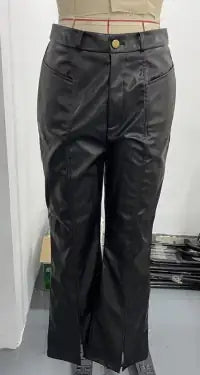 Split Flared Leather Pants WEM Support (www.WEM.support)