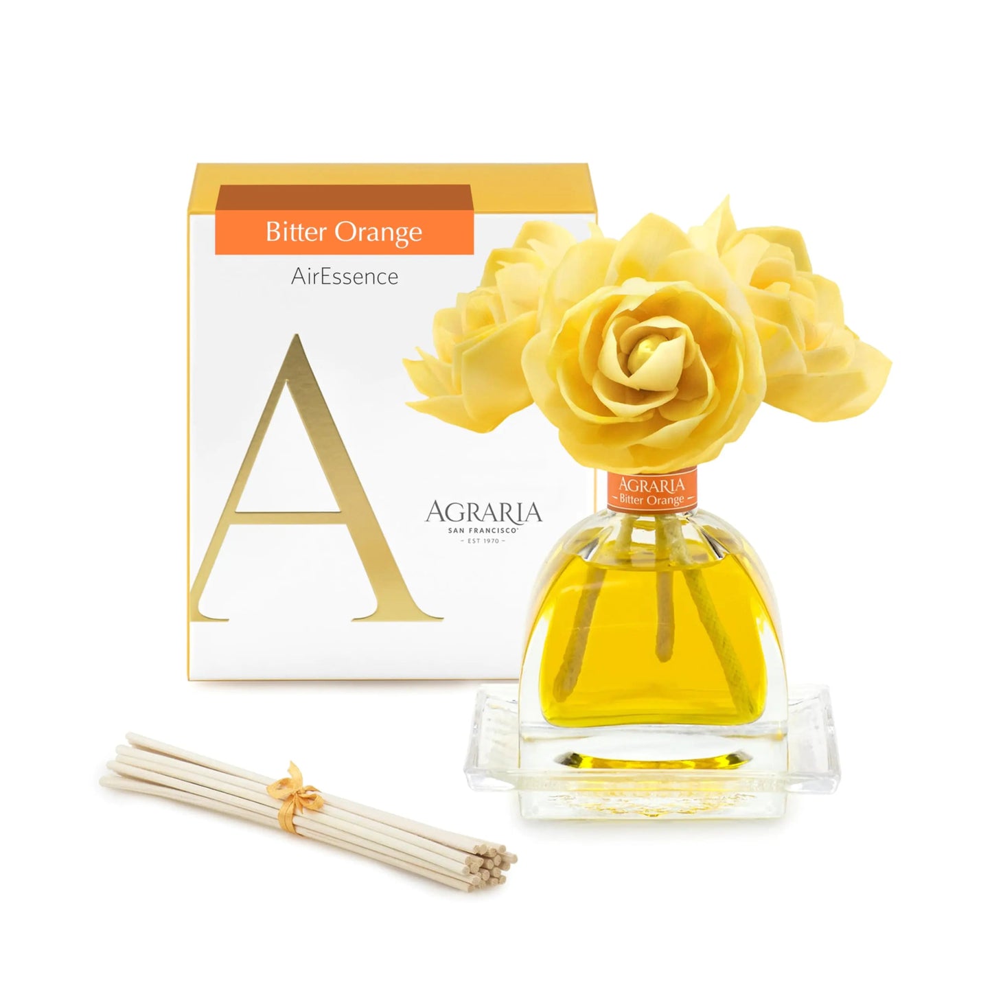 Agraria PetiteEssence Flower and Reed Diffuser Set 1.7 oz Handcrafted Sola Flower Botanical Scent Diffuser for Home Scented Oil Diffuser Gift Set - Catch Cards