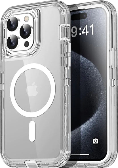 AICase Crystal Clear iPhone 14 Magnetic Case Compatible with MagSafe[Not Yellowing] Transparent Slim Shockproof Protective Phone Case 6.1 inch 2022 - Catch Cards