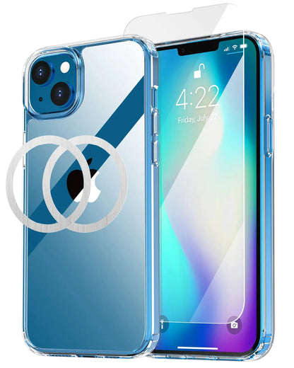 AICase Crystal Clear iPhone 14 Magnetic Case Compatible with MagSafe[Not Yellowing] Transparent Slim Shockproof Protective Phone Case 6.1 inch 2022 - Catch Cards