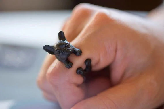 Antique Style French Bulldog Ring WEM Support (www.WEM.support)