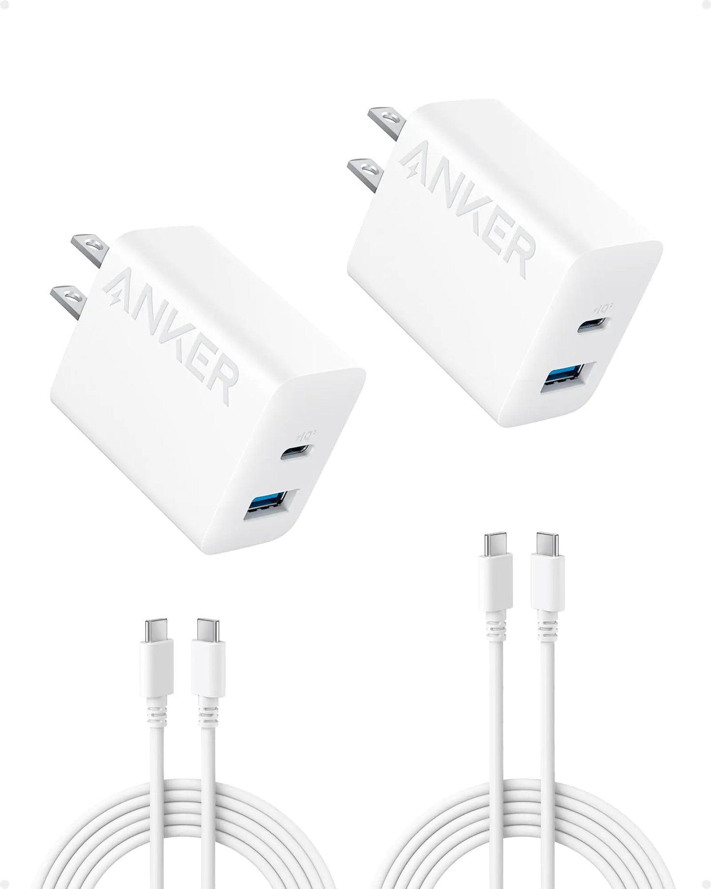 Anker iPhone 16 Charger, USB C Charger, 2 - Pack 20W Dual Port USB Fast Wall Charger, USB C Charger Block for iPhone 16/16 Pro/16 Pro Max/15/14/13, Pad Pro/AirPods and More(Cable Not Included) - Catch Cards