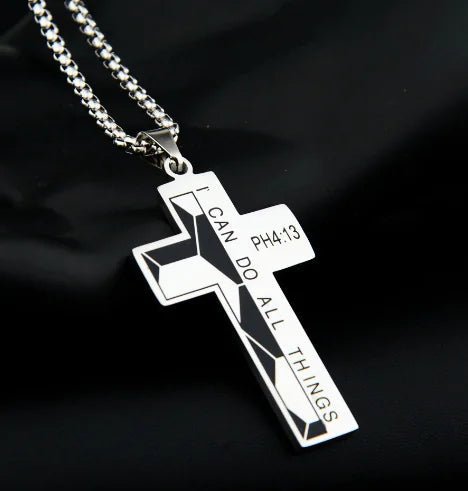 Athlete's Steel Cross Baseball Pendant - Catch Cards