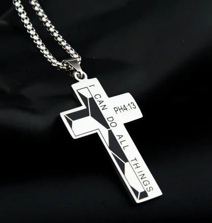 Athlete's Steel Cross Baseball Pendant - Catch Cards