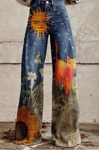 Aurelia Retro Flared Pants para Mujer - Catch Cards