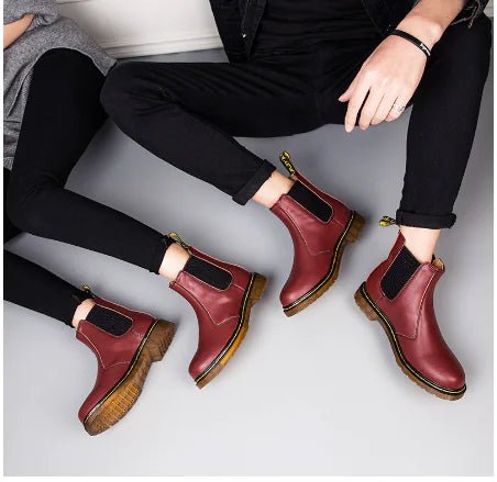 Autumn Style Thick - Heeled Cowhide Martin Boots for Women - Catch Cards