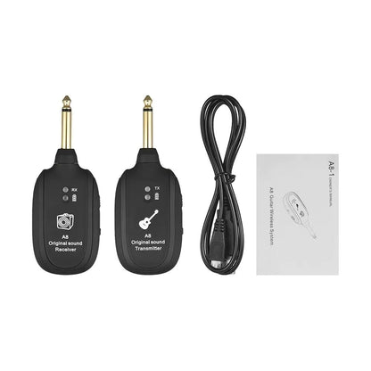 UHF Guitar Wireless System Transmitter+Receiver Built In Rechargeable Battery WEM Support (www.WEM.support)