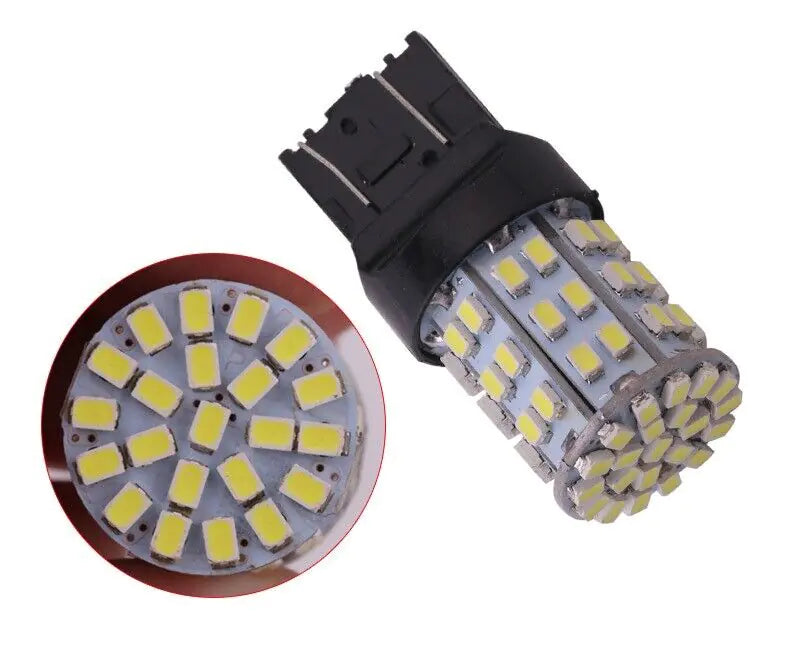 4X 3157 3156 64SMD LED Reverse Tail Brake Turn Signal DRL Light Bulb 6000K White WEM Support (www.WEM.support)