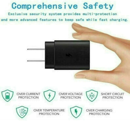 25w Super Fast Charger Type USB-C 10FT Cable For Samsung Galaxy S23 S22 S21 S20 WEM Support (www.WEM.support)