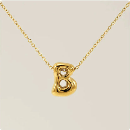 Women's Glossy Bubble Letter Pendant Necklace WEM Support (www.WEM.support)
