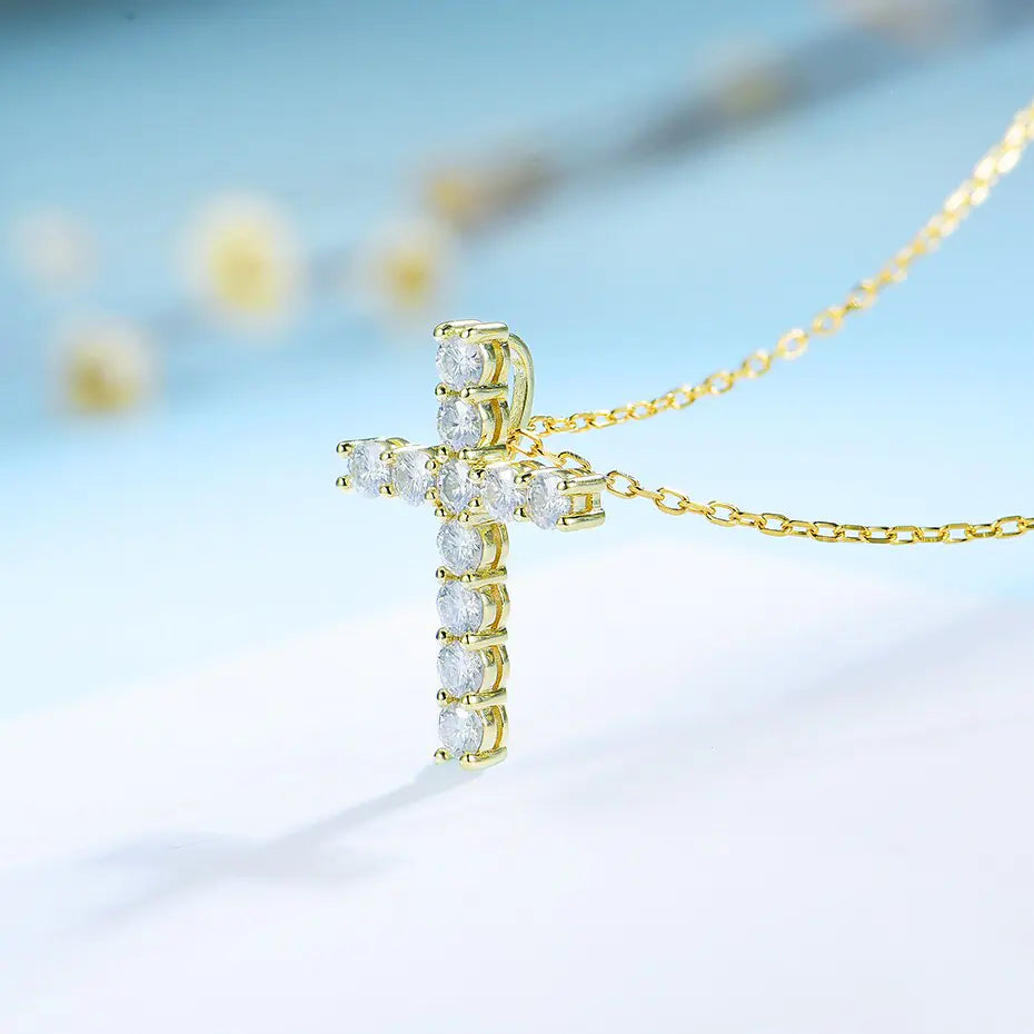 Moissanite Cross Pendants For Women WEM Support (www.WEM.support)
