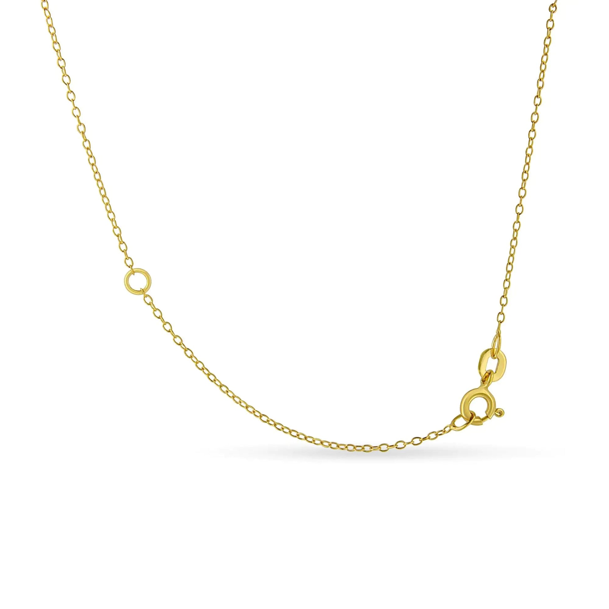 14K Yellow Gold Plated .925 Sterling Silver Bezel Set 1/2 Cttw Diamond 18" Pendant Necklace (K-L Color, SI2-I1 Clarity) WEM Support (www.WEM.support)