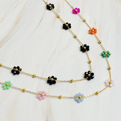 Flower Field Romance Beaded Necklace WEM Support (www.WEM.support)
