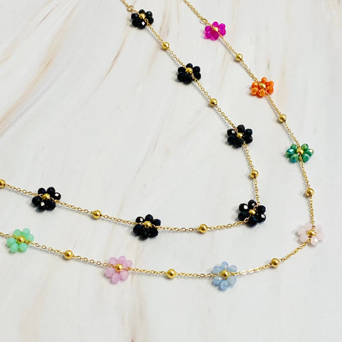 Flower Field Romance Beaded Necklace WEM Support (www.WEM.support)