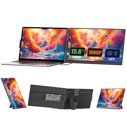 Laptop Screen Extender 15.6" IPS FHD 1080P Laptop Monitor Extender Portable Monitor for Laptops TYPE-C Travel Dual Screen with Adjustable Kickstand Plug and Play with Wins/Mac/Linux/Chrome/PS5