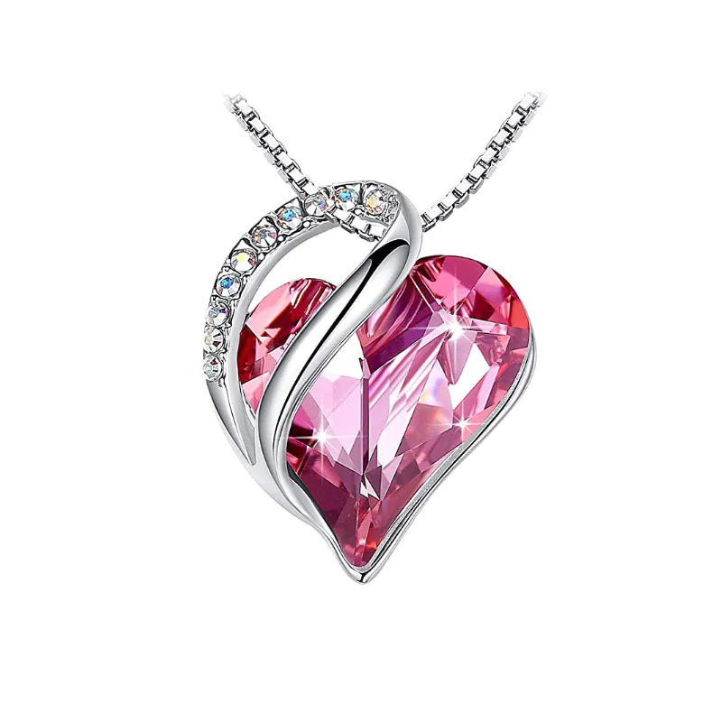 CrystalHeart Heart-Shaped Pendant Necklace WEM Support (www.WEM.support)