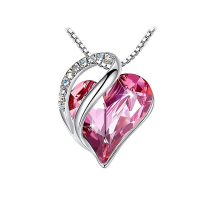 CrystalHeart Heart-Shaped Pendant Necklace WEM Support (www.WEM.support)