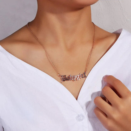 Old English Babygirl Choker Necklace WEM Support (www.WEM.support)