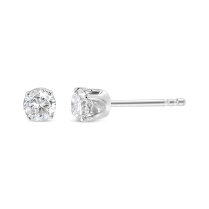 10K White Gold 5/8 Cttw Round Brilliant-Cut Near Colorless Diamond Classic 4-Prong Stud Earrings (H-I Color, I2-I3 Clarity) WEM Support (www.WEM.support)