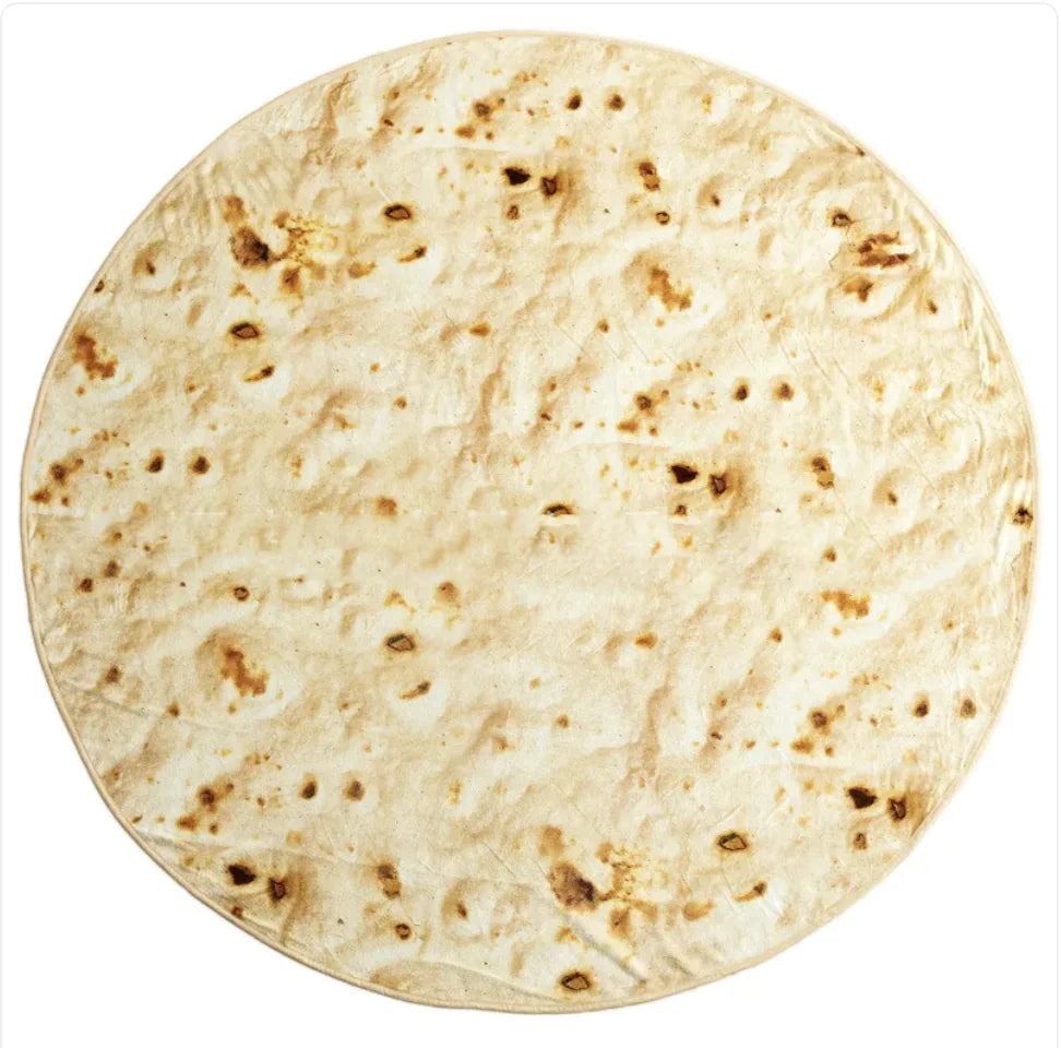 Pizza Tortilla Soft Blanket WEM Support (www.WEM.support)