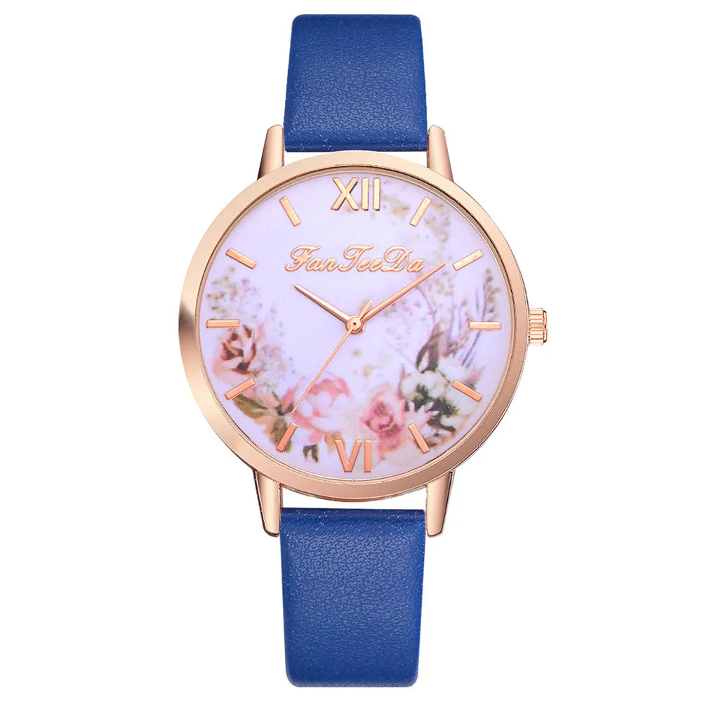 Tan Strap Floral Bee Watch WEM Support (www.WEM.support)
