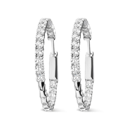 14K White Gold 3.00 Cttw Lab Grown Diamond Inside Out Hoop Earrings (F-G Color, VS1-VS2 Clarity) WEM Support (www.WEM.support)