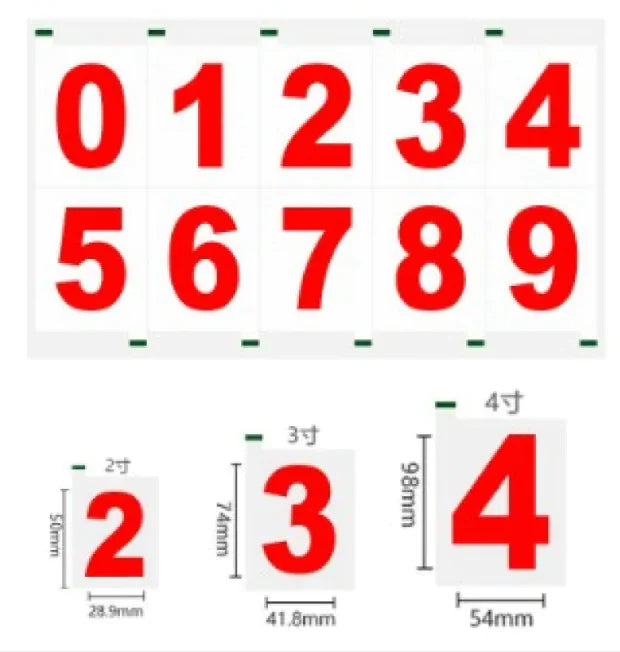 Heat-Resistant Reflective PVC Number Decals WEM Support (www.WEM.support)