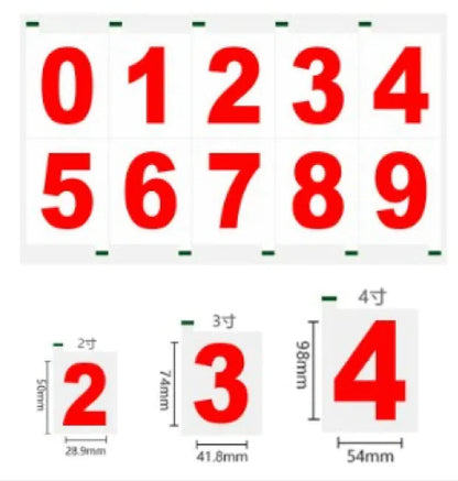 Heat-Resistant Reflective PVC Number Decals WEM Support (www.WEM.support)