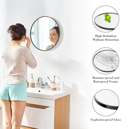 Black Circular Wall Mirror - Catch Cards