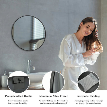 Black Circular Wall Mirror - Catch Cards