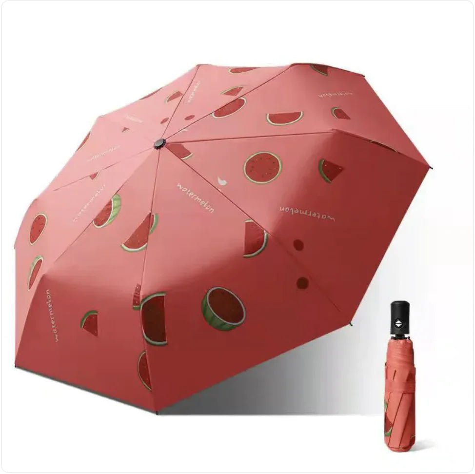Black Folding Automatic Umbrella – UV Protection - Catch Cards