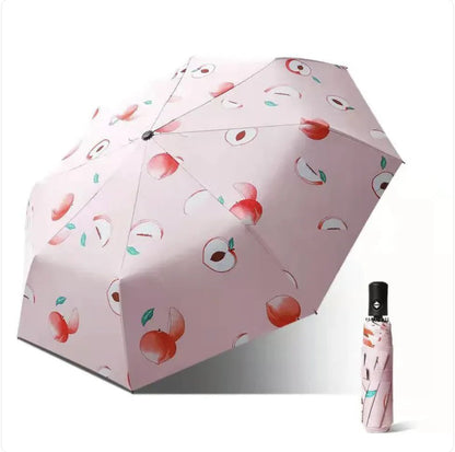 Black Folding Automatic Umbrella – UV Protection - Catch Cards