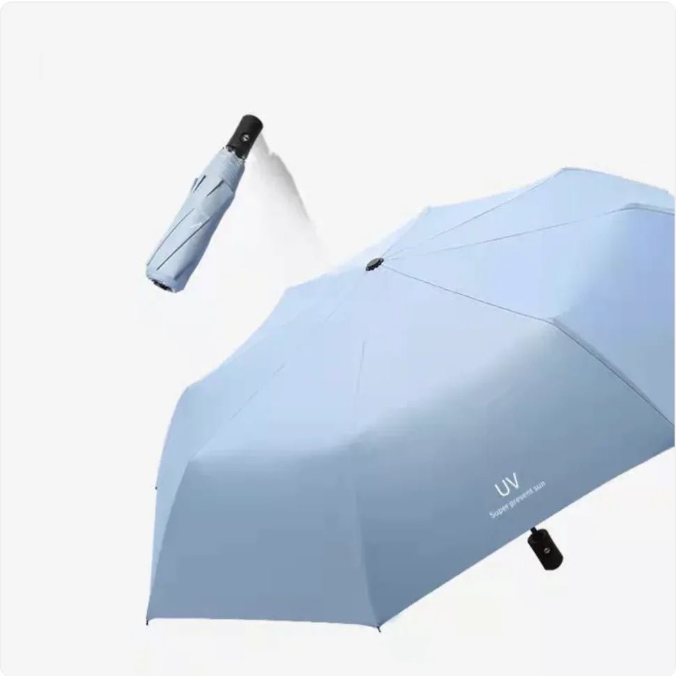 Black Folding Automatic Umbrella – UV Protection - Catch Cards