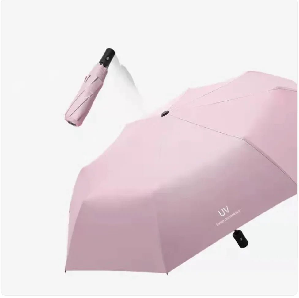 Black Folding Automatic Umbrella – UV Protection - Catch Cards