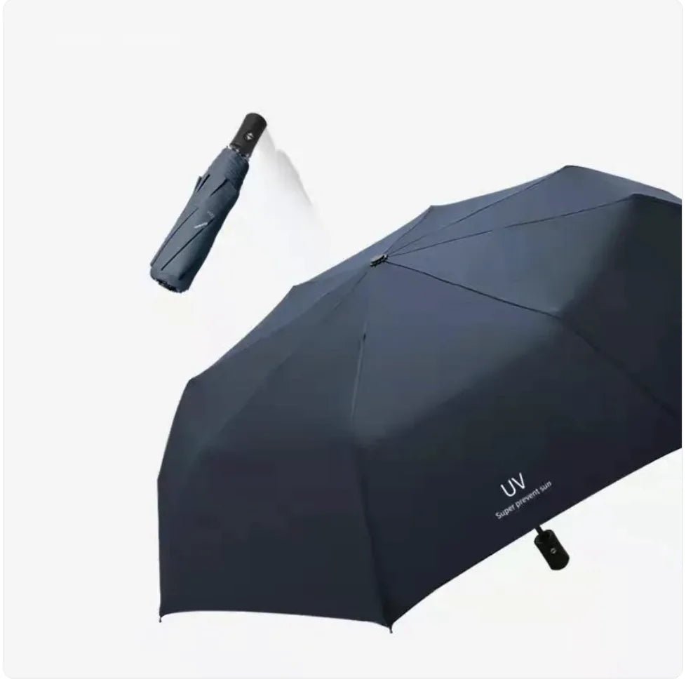 Black Folding Automatic Umbrella – UV Protection - Catch Cards
