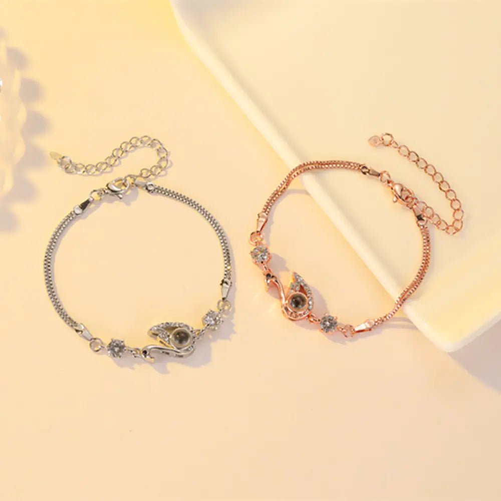 Black Swan Bracelet with Zircon for Fashion Statement - Catch Cards