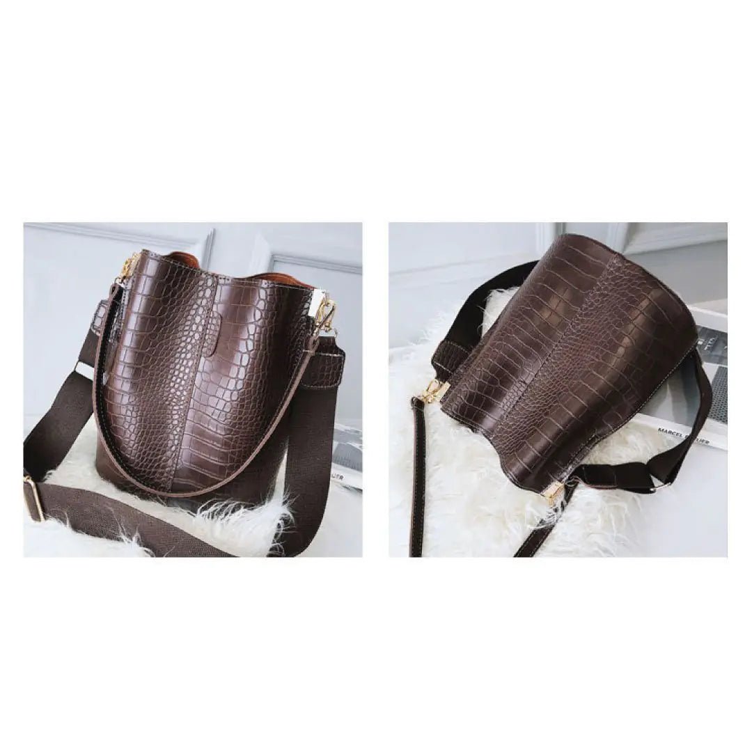 Blake Shoulder Bag - Chocolate Croc - Catch Cards