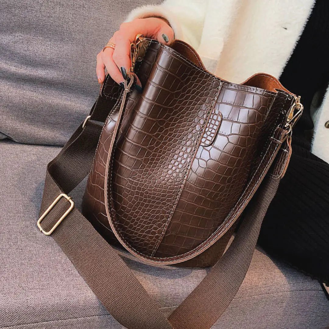 Blake Shoulder Bag - Chocolate Croc - Catch Cards