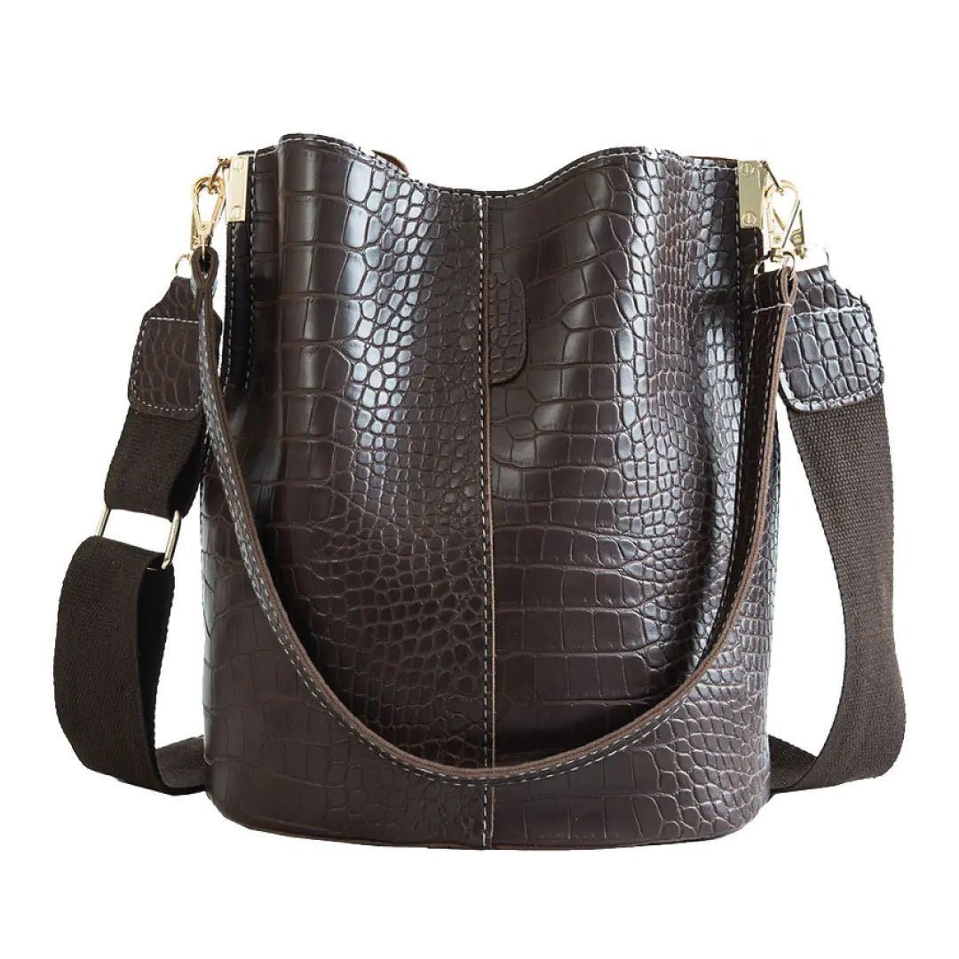 Blake Shoulder Bag - Chocolate Croc - Catch Cards