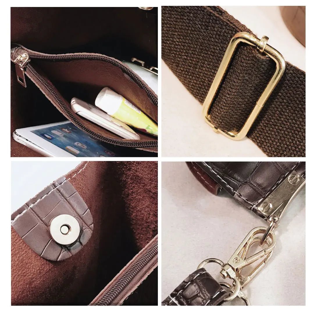 Blake Shoulder Bag - Chocolate Croc - Catch Cards