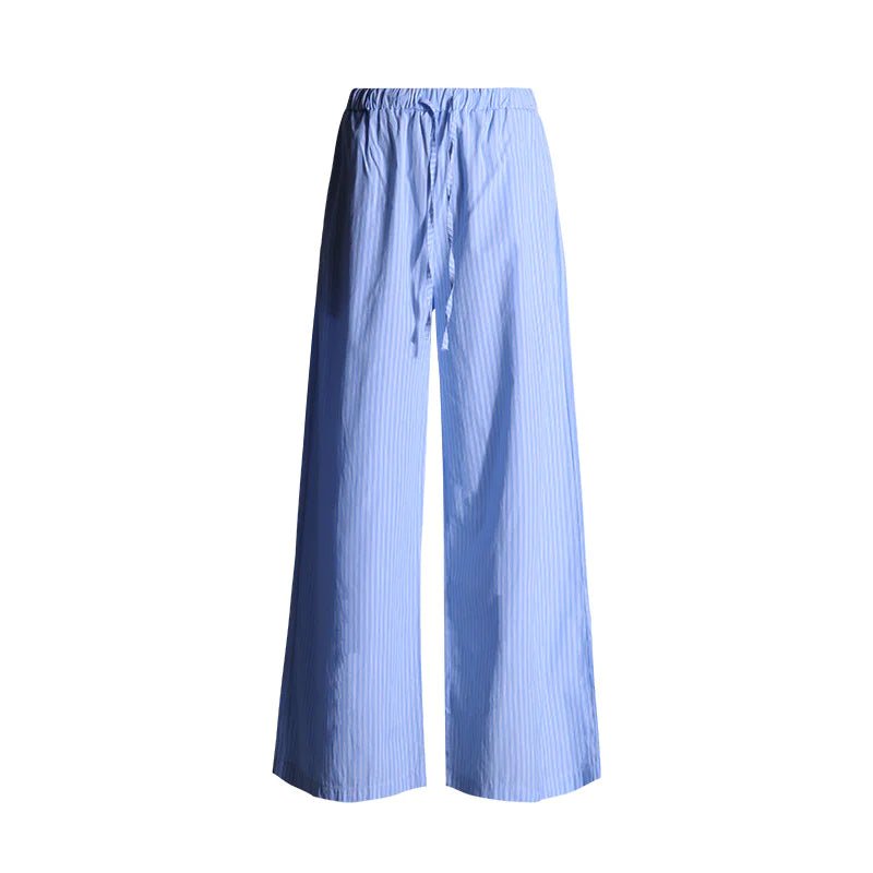 Blue Striped High - Waist Pants - Catch Cards