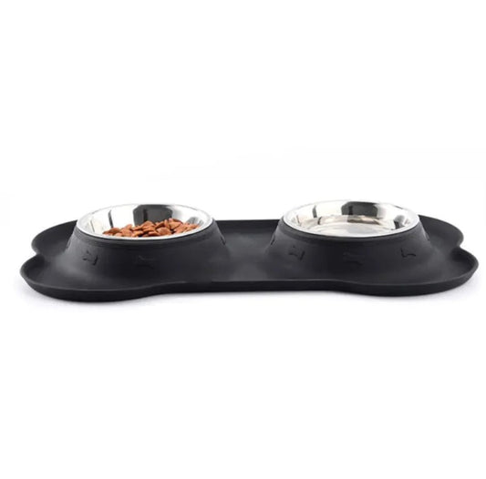 Bone - Shaped Silicone Pet Bowl Mat - Catch Cards