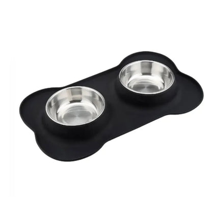Bone - Shaped Silicone Pet Bowl Mat - Catch Cards