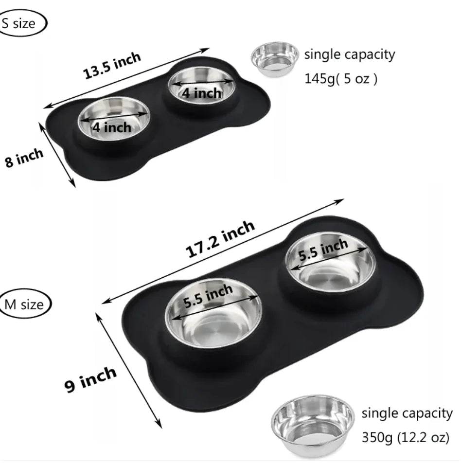 Bone - Shaped Silicone Pet Bowl Mat - Catch Cards