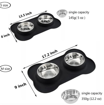 Bone - Shaped Silicone Pet Bowl Mat - Catch Cards