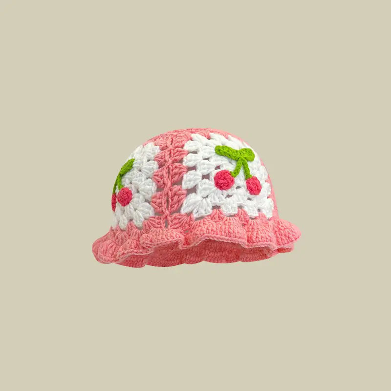Japanese Retro Hollow Flower Handmade Knitted Bucket Hat HejK.com Marketplace LLC