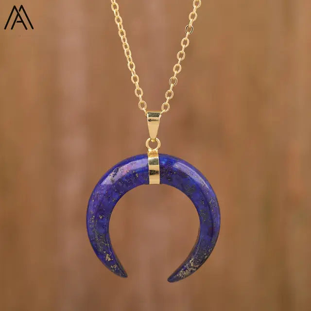 Moon Shape Amethyst Necklace WEM Support (www.WEM.support)