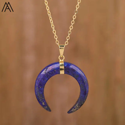 Moon Shape Amethyst Necklace WEM Support (www.WEM.support)