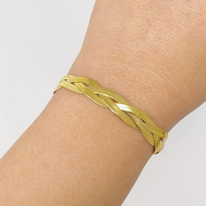 Braided Herringbone Chain Bracelet - Catch Cards